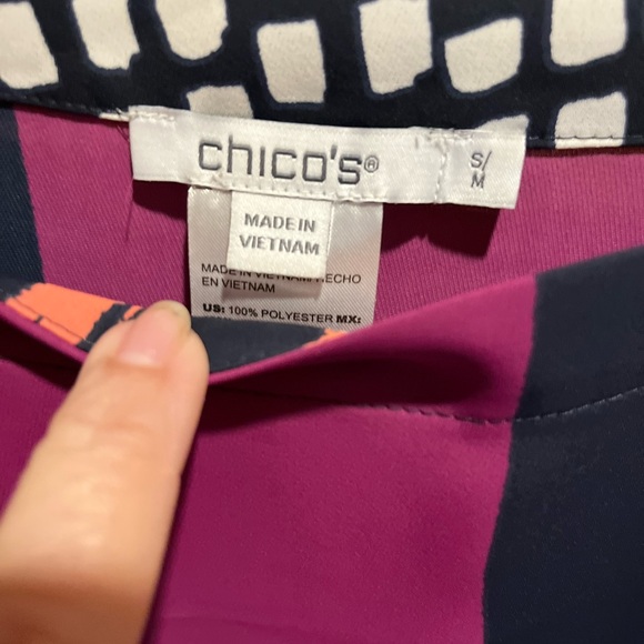 59. WOMENS CHICO’S S/M DETAIL PONCHO TOP - Picture 4 of 7